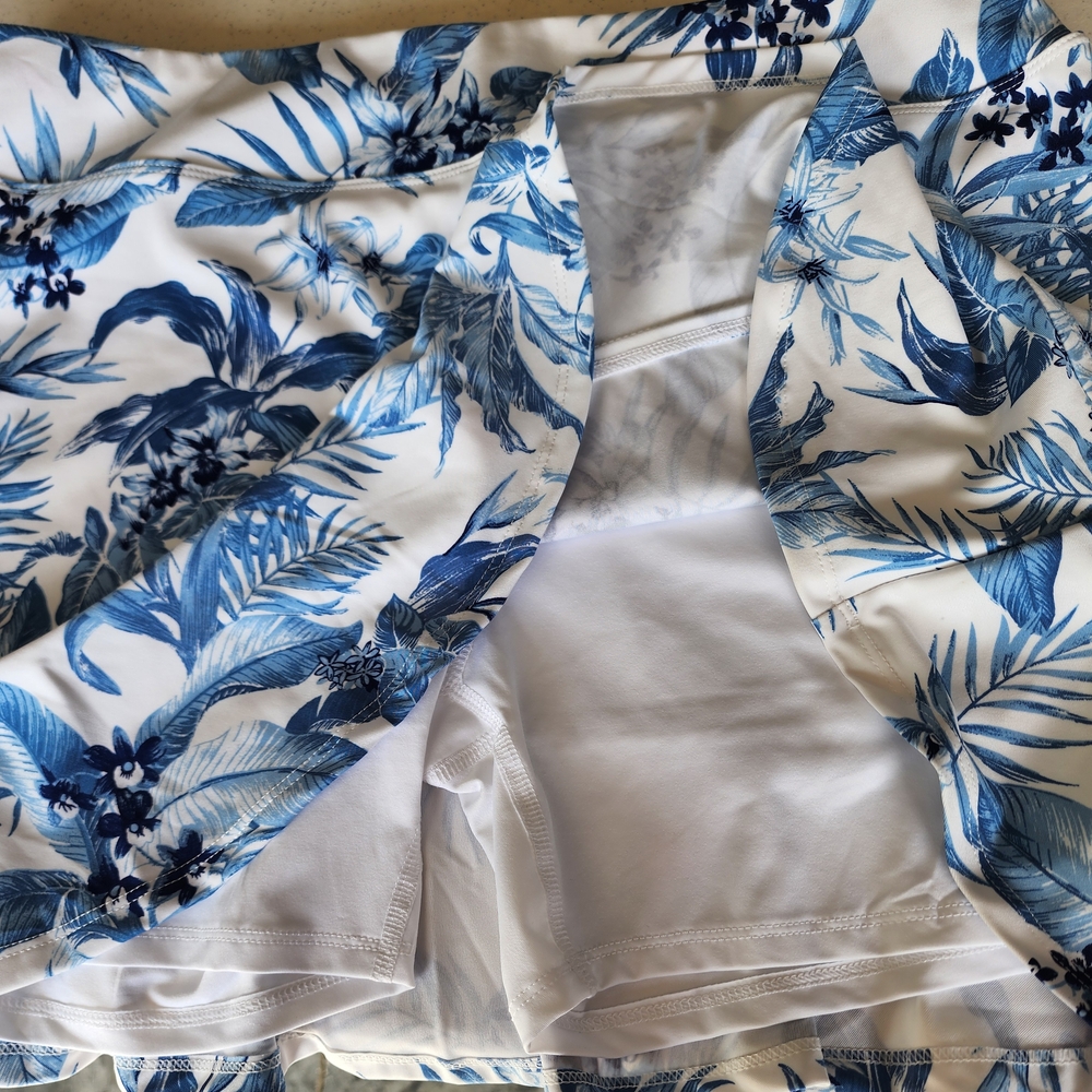 Blue and White Floral Skirt